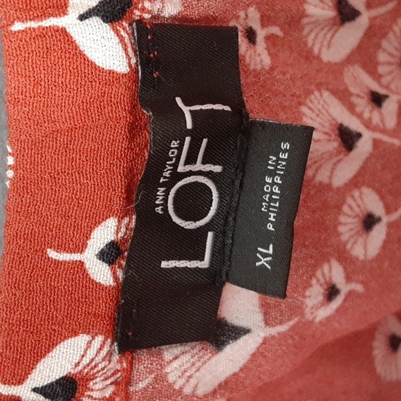 Ann Taylor Loft Orange Rust Floral Spaghetti Strap Romper Shorts - Picture 4 of 10